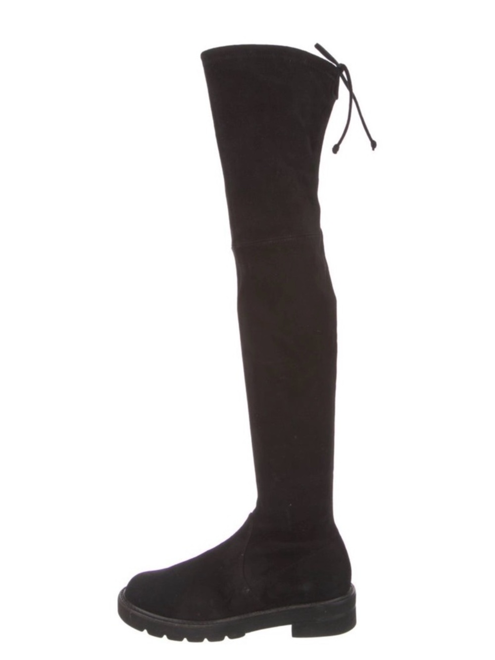 Stuart Weitzman Lowland Drawstring Black Suede Over The Knee Boots size 7‎